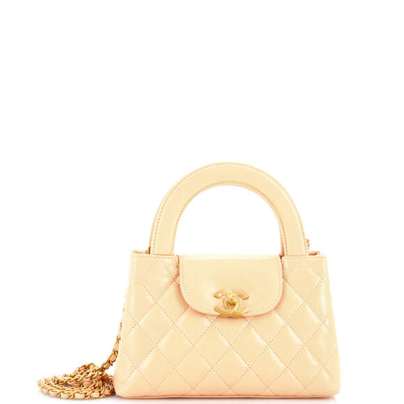 Chanel Handbags - Chanel Mini Kelly Top Handle Shopping Bag Quilted Shiny Aged Calfskin